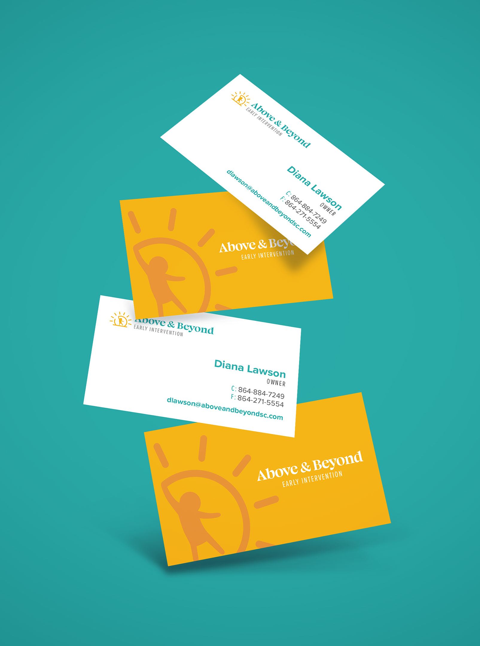 above and beyond business card design