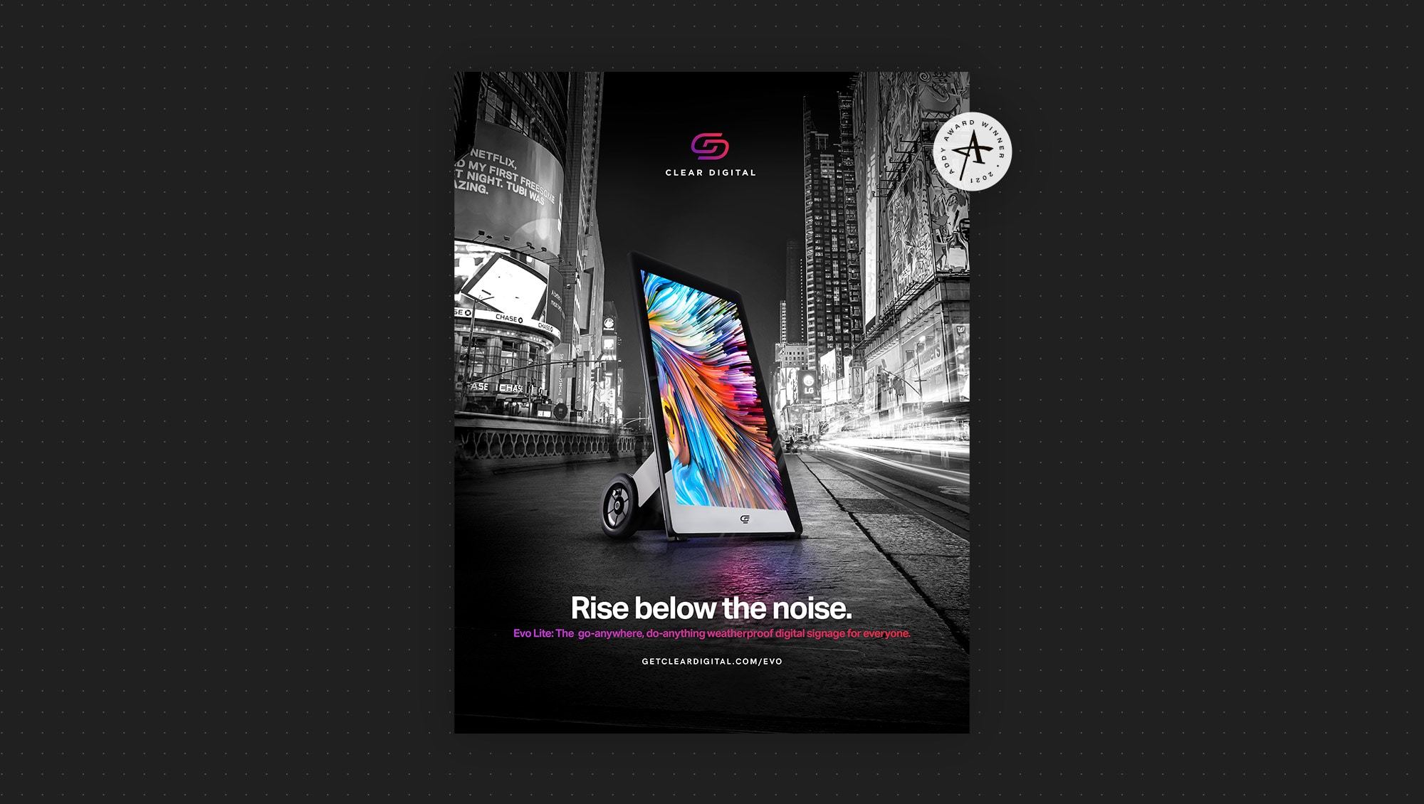 clear digital ad design