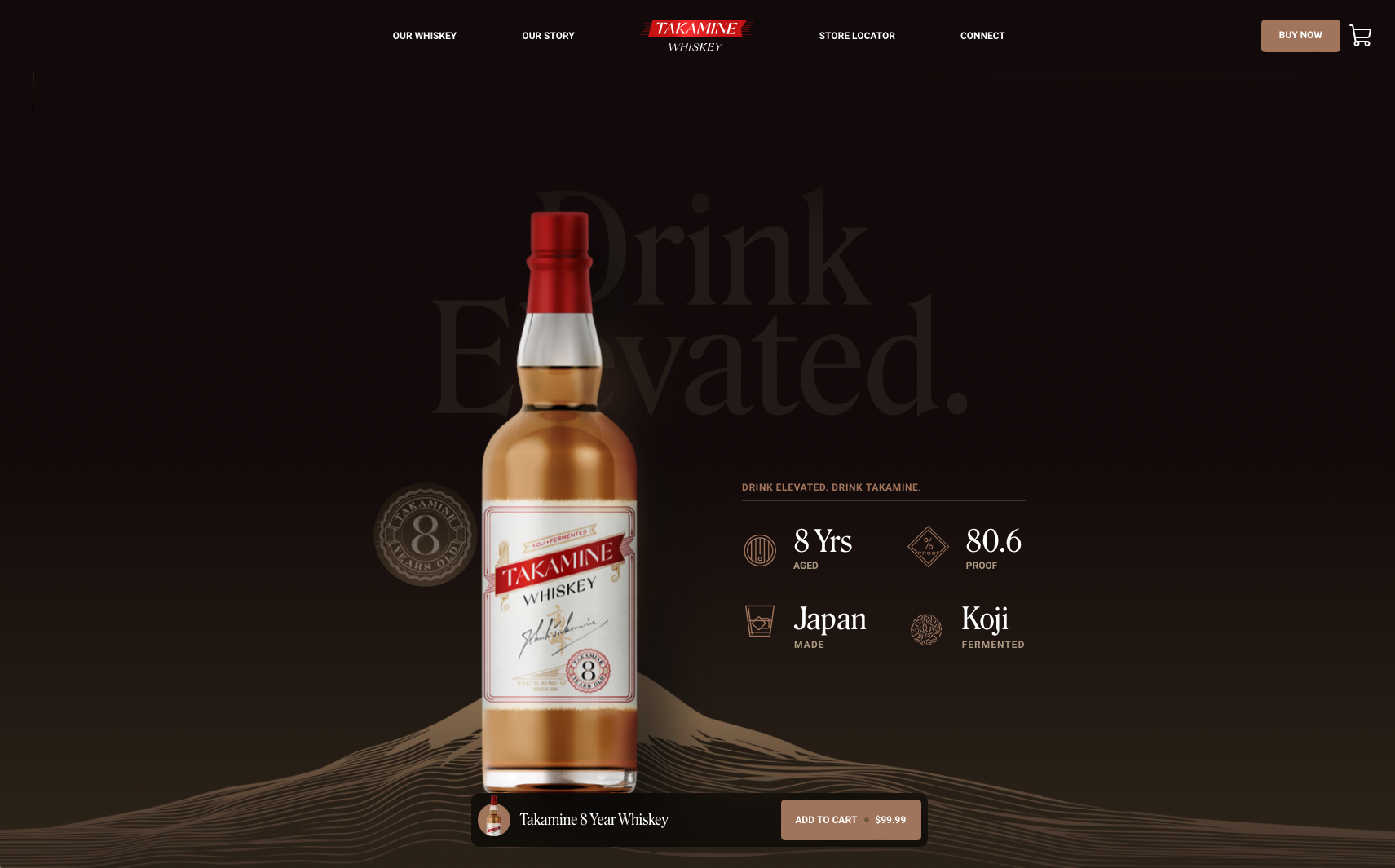 Takamine Whiskey Website design